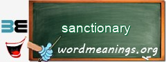 WordMeaning blackboard for sanctionary
